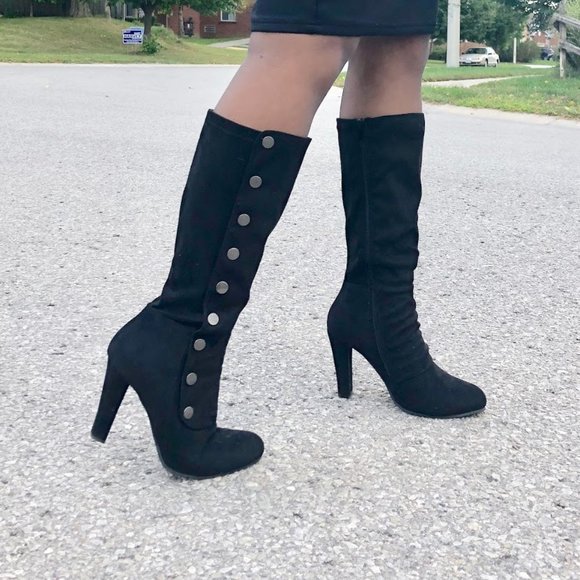 Military Style Vintage Ladies Knee-high Boots - Picture 2 of 9